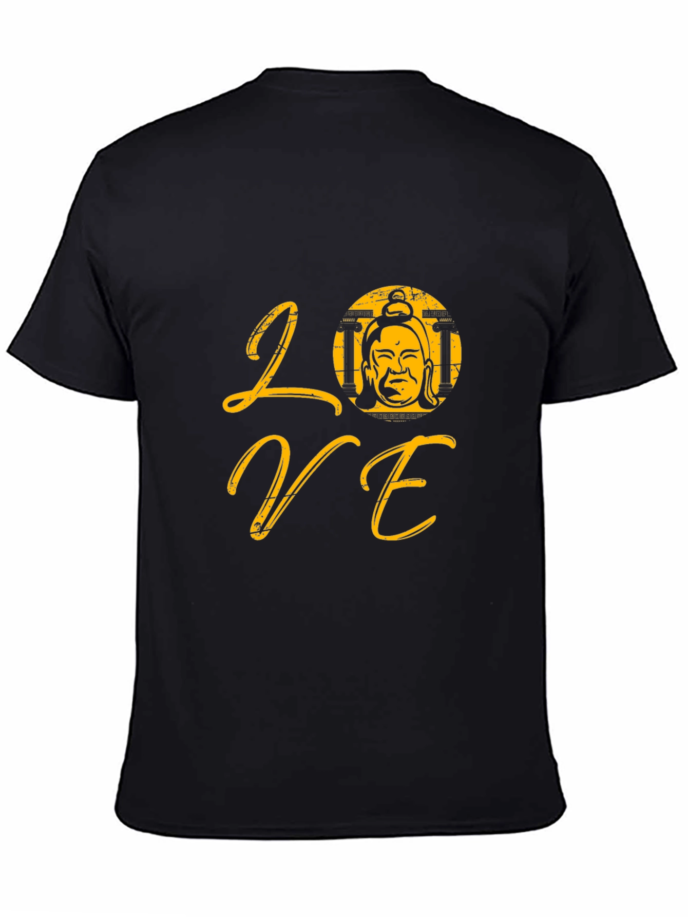 Love Buddha Graphic T-Shirt - Trendy Black Tee