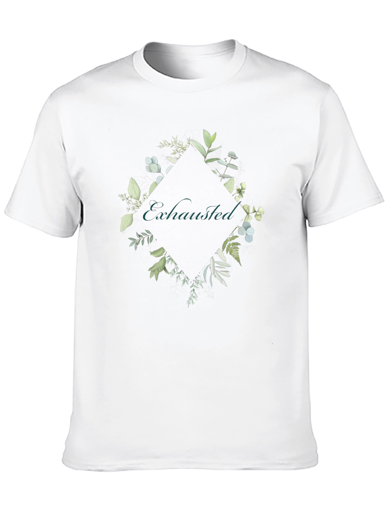 Exhausted Botanical Graphic Tee - Black Cotton Shirt