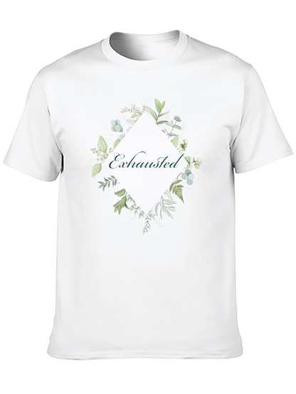 Exhausted Botanical Graphic Tee - Black Cotton Shirt