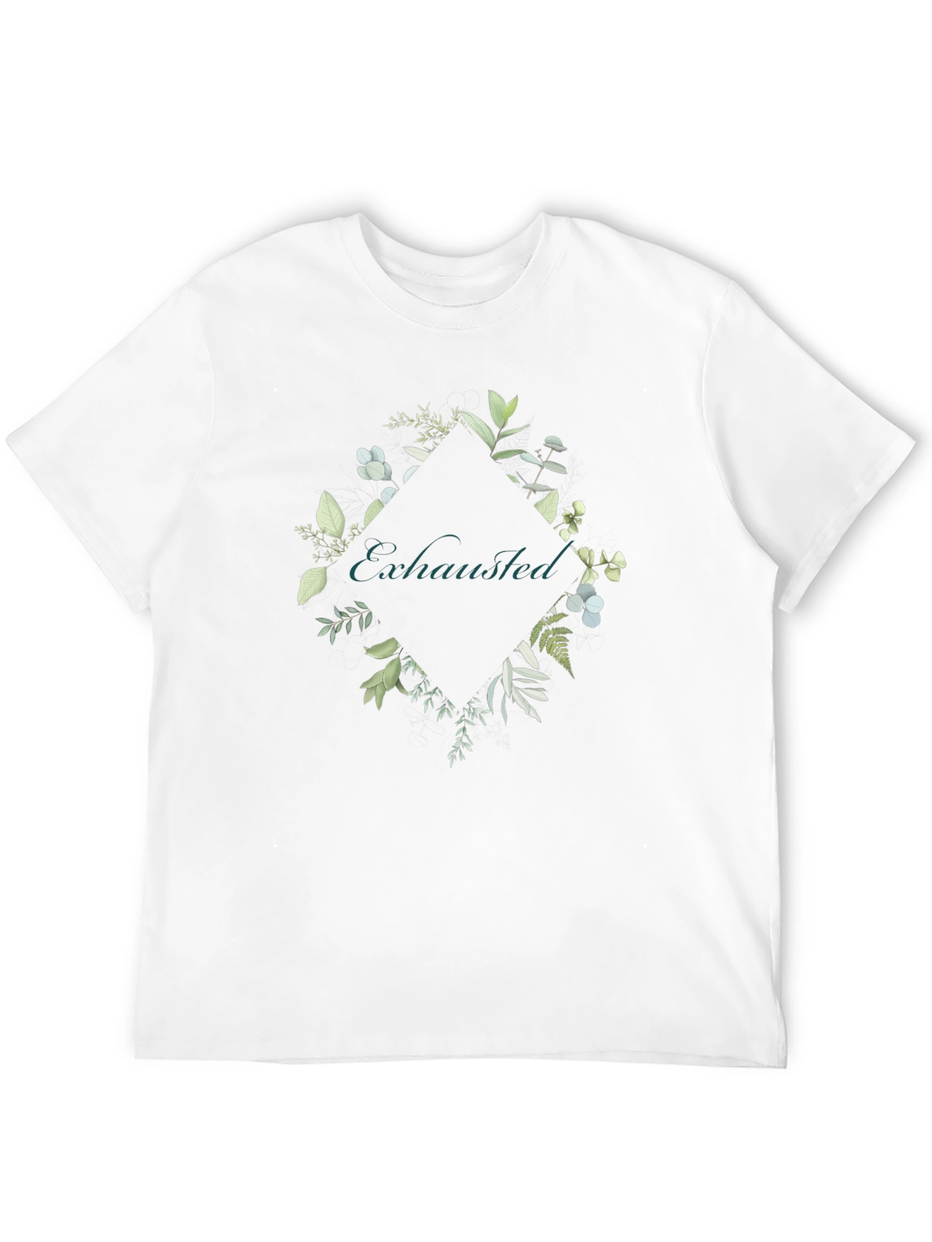 Exhausted Botanical Graphic Tee - Black Cotton Shirt
