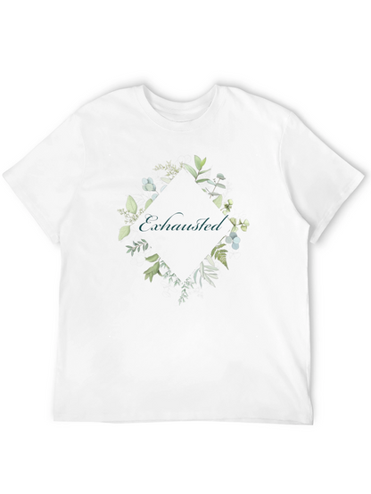 Exhausted Botanical Graphic Tee - Black Cotton Shirt