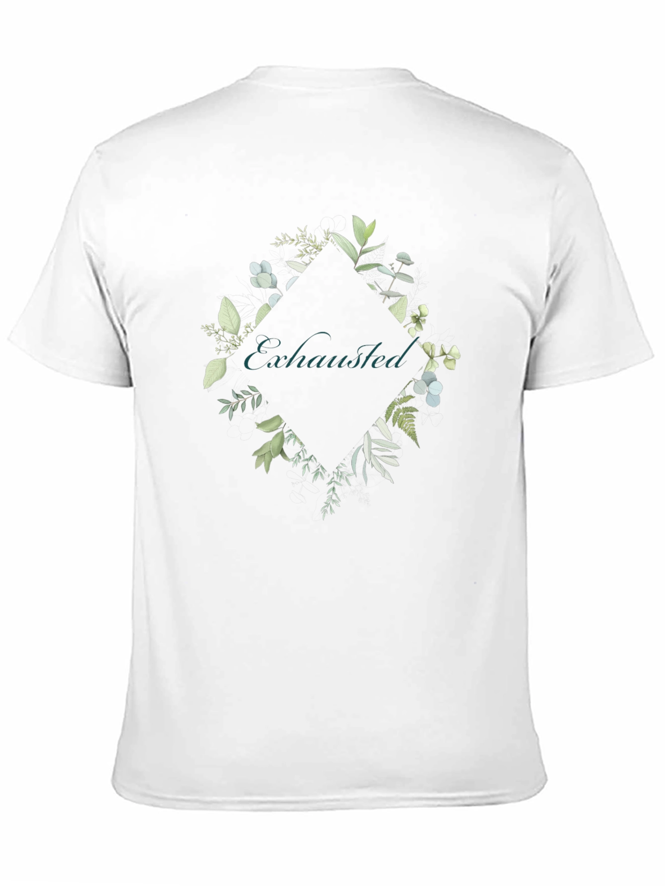 Exhausted Botanical Graphic Tee - Black Cotton Shirt