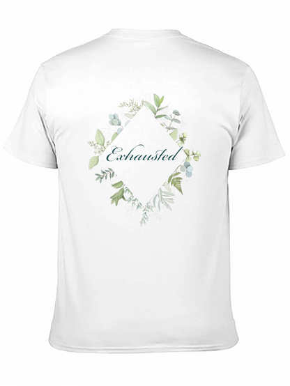 Exhausted Botanical Graphic Tee - Black Cotton Shirt