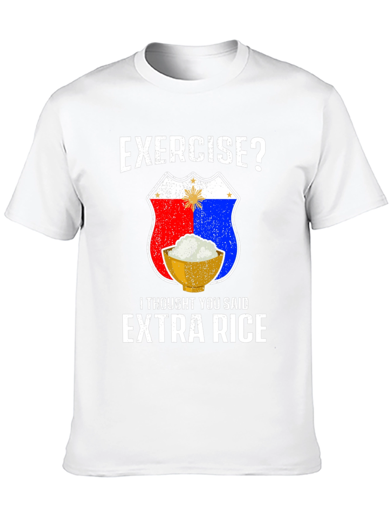 Exercise? Extra Rice Black Graphic T-Shirt