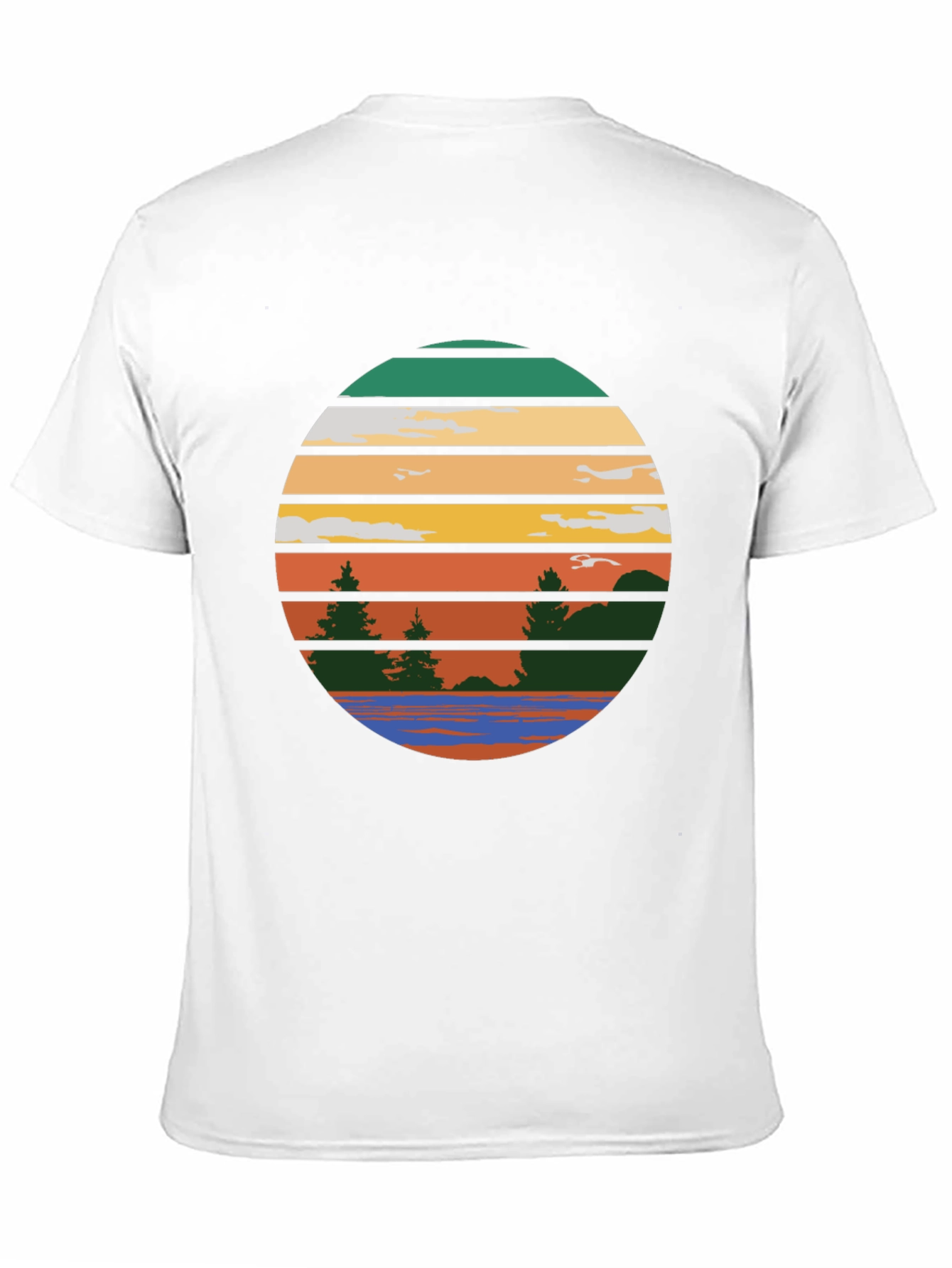 Retro Sunset Lake Graphic Tee