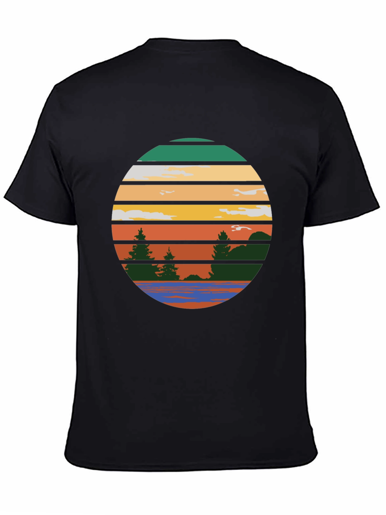 Retro Sunset Lake Graphic Tee