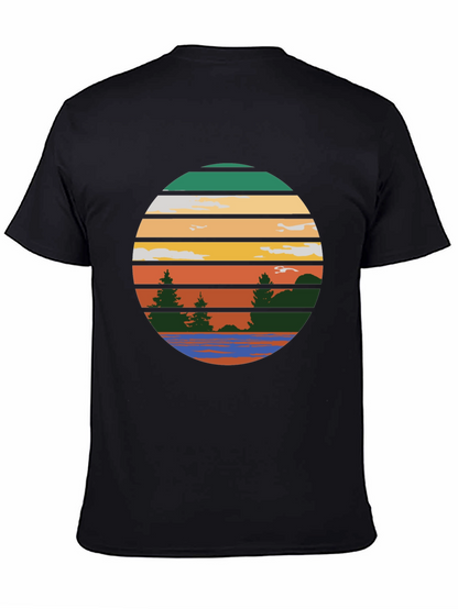 Retro Sunset Lake Graphic Tee