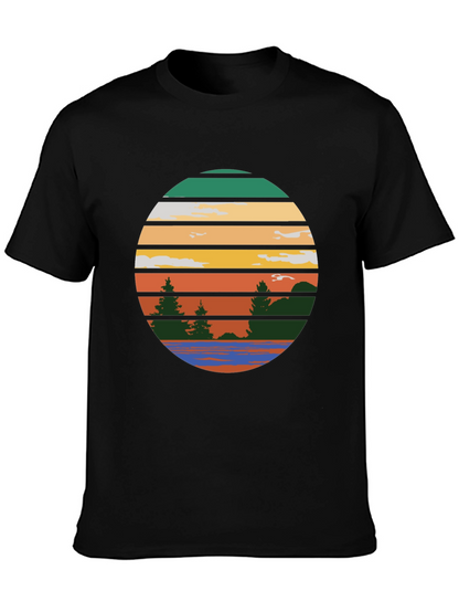 Retro Sunset Lake Graphic Tee