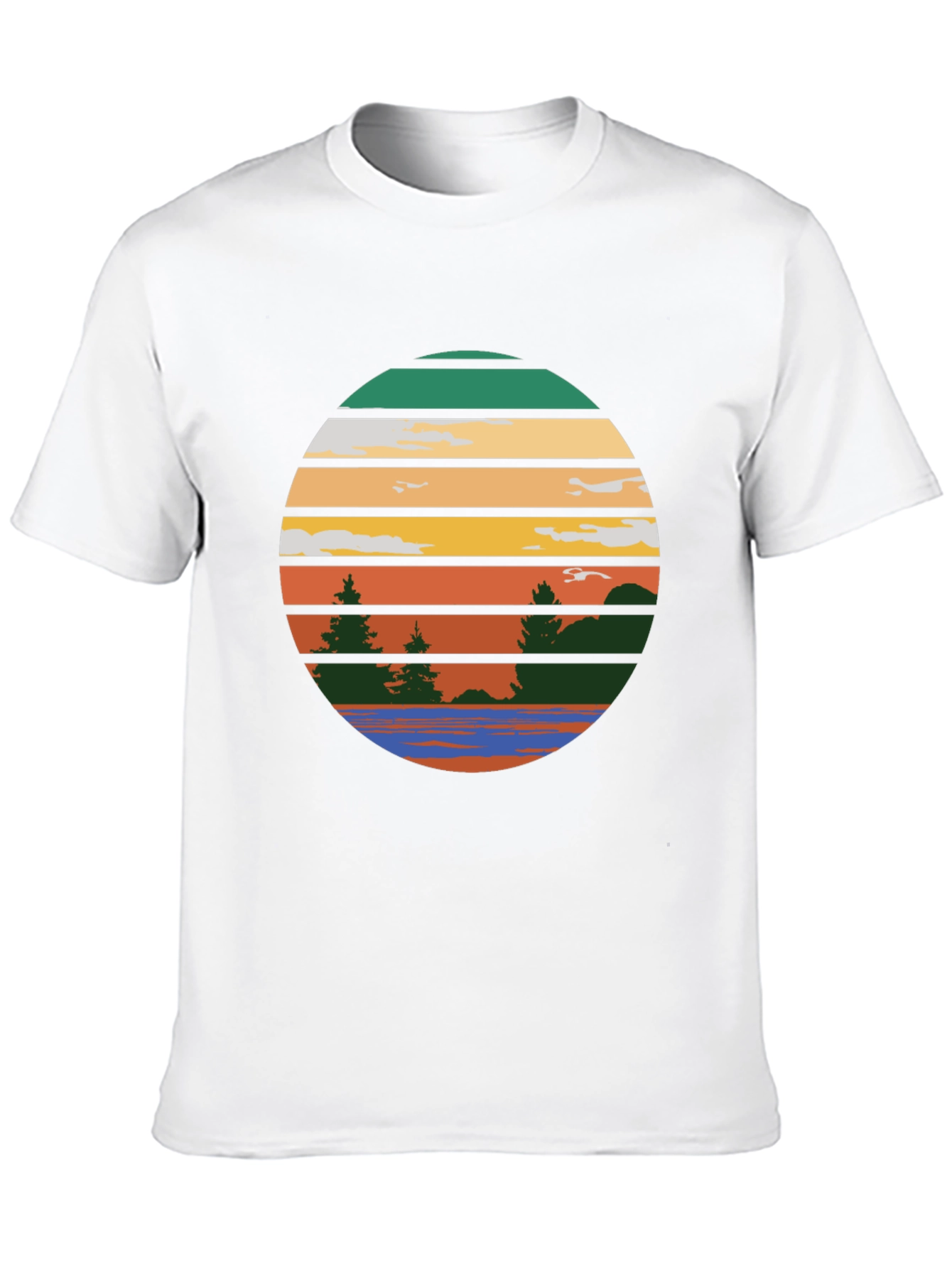Retro Sunset Lake Graphic Tee