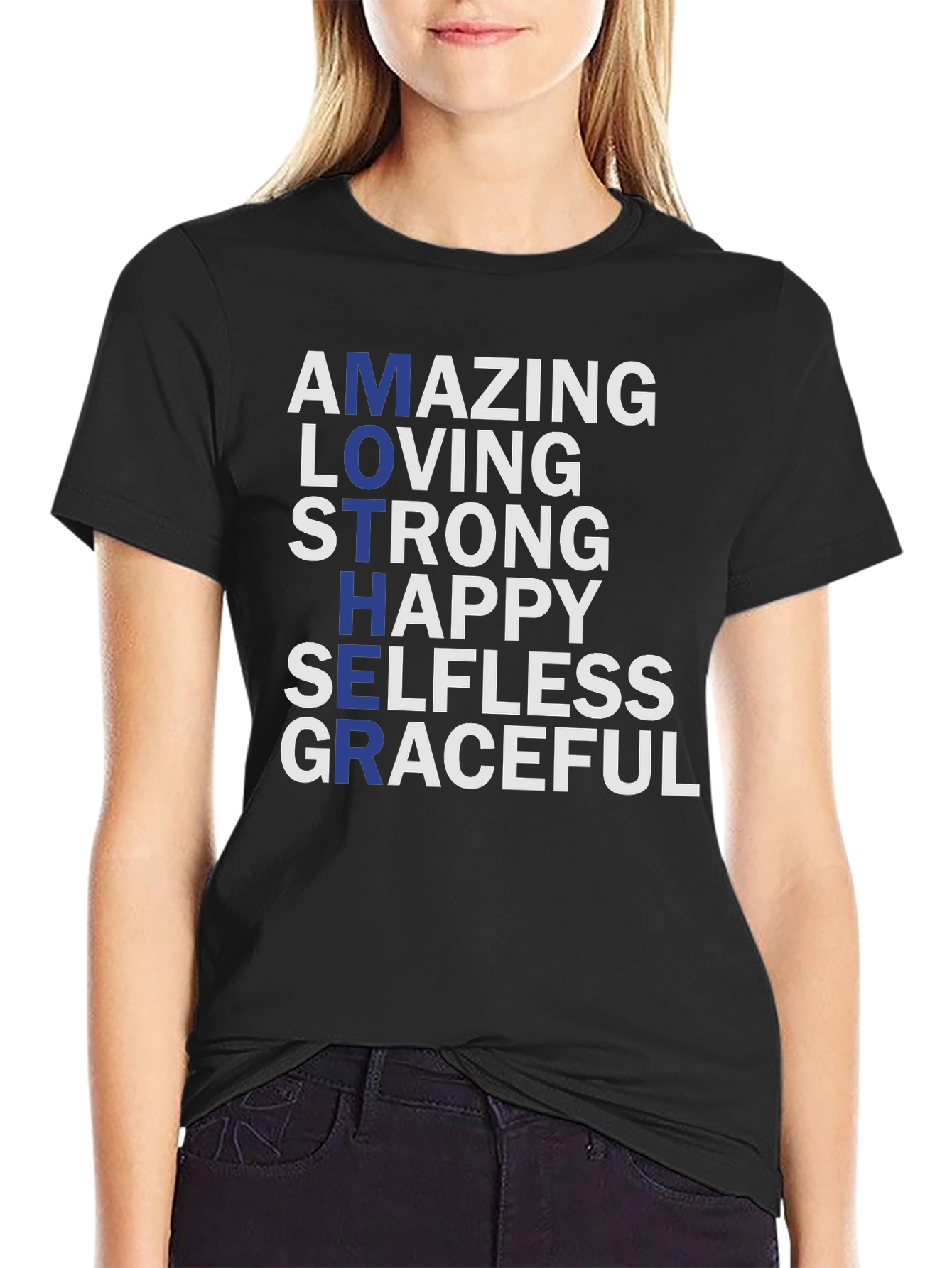 Amazing Mother Graphic T-Shirt - Strong Loving Graceful