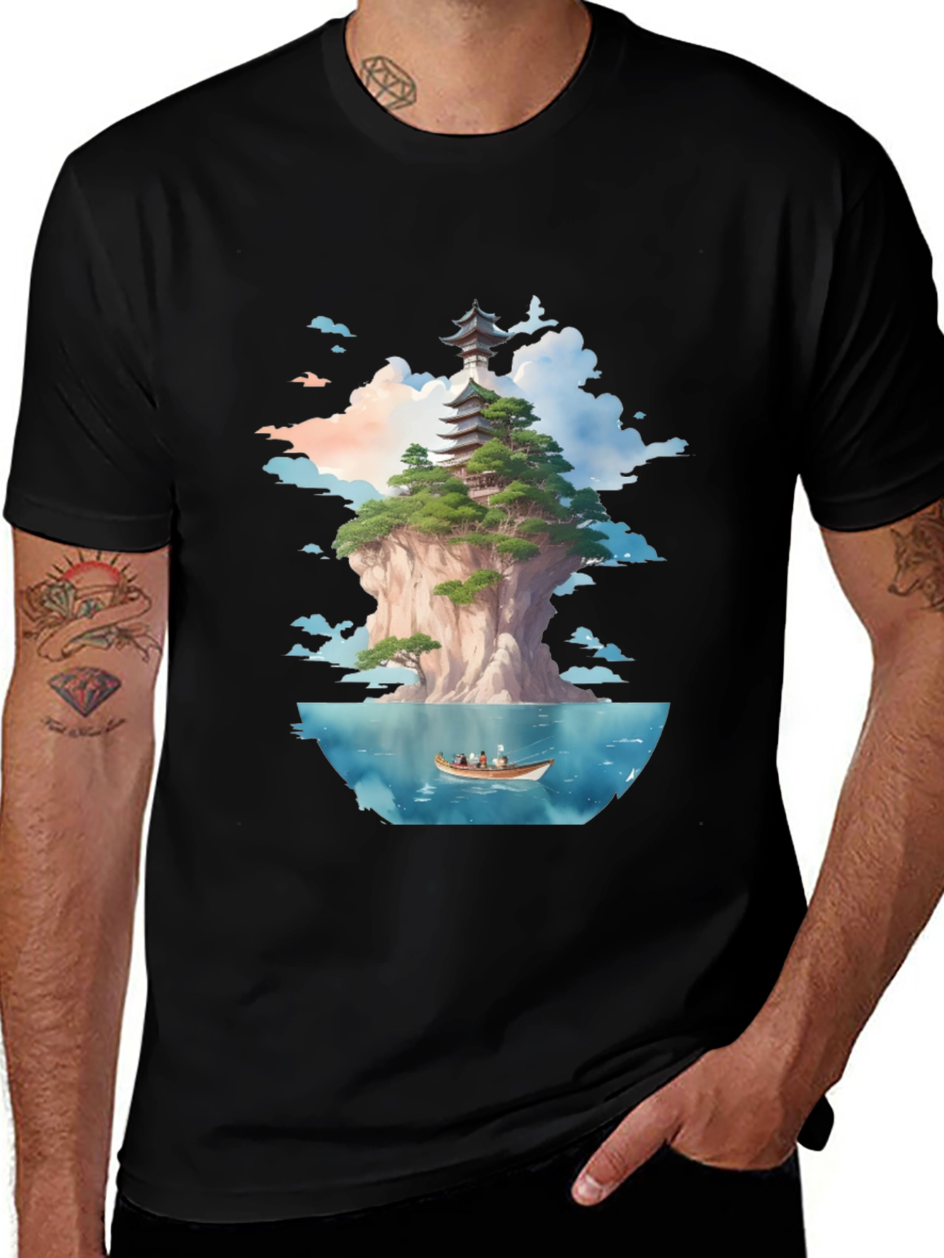 Pagoda Island Graphic Tee - Unique Design
