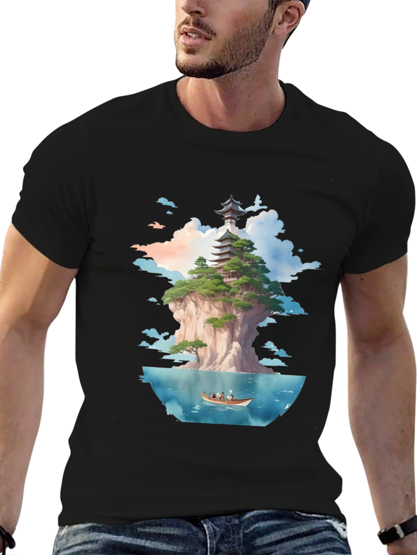Pagoda Island Graphic Tee - Unique Design