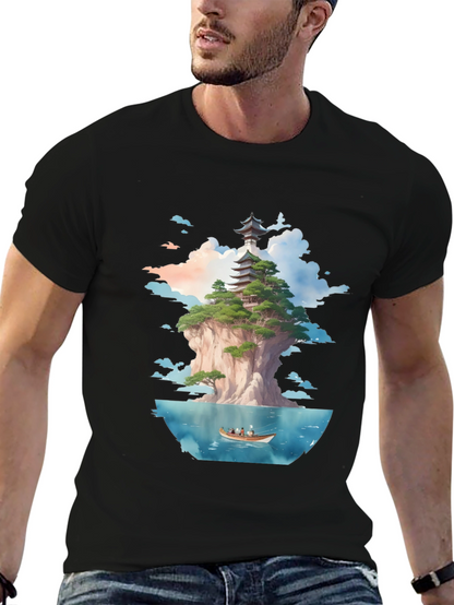 Pagoda Island Graphic Tee - Unique Design