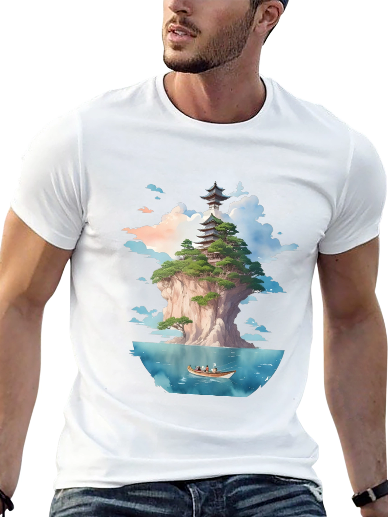 Pagoda Island Graphic Tee - Unique Design