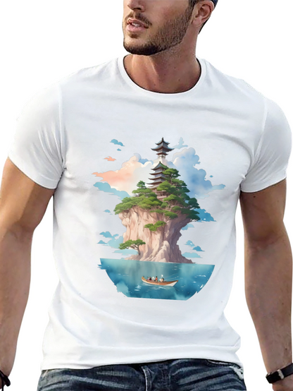 Pagoda Island Graphic Tee - Unique Design