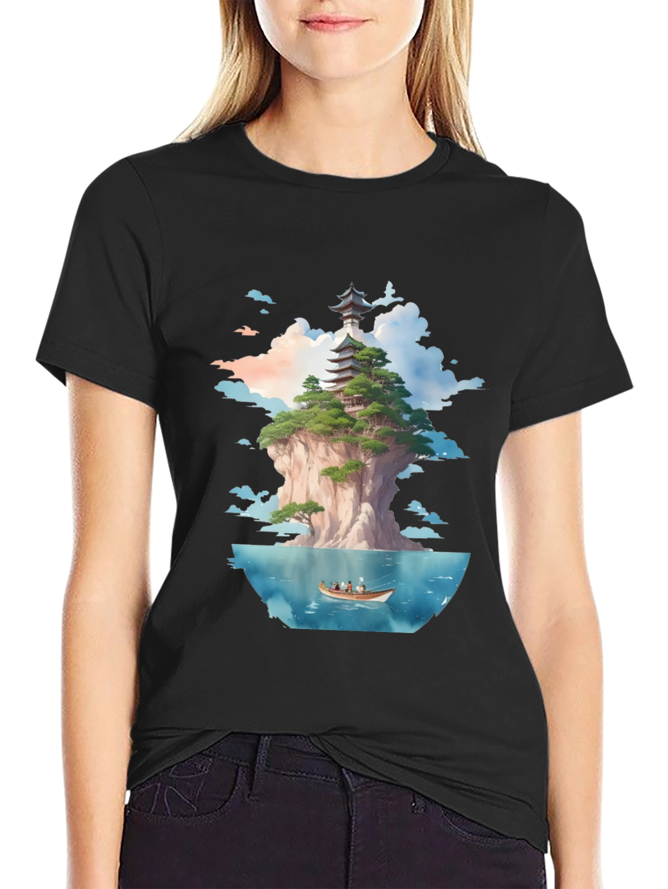 Pagoda Island Graphic Tee - Unique Design