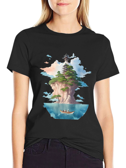Pagoda Island Graphic Tee - Unique Design