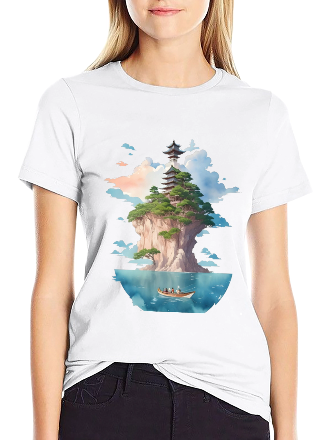 Pagoda Island Graphic Tee - Unique Design
