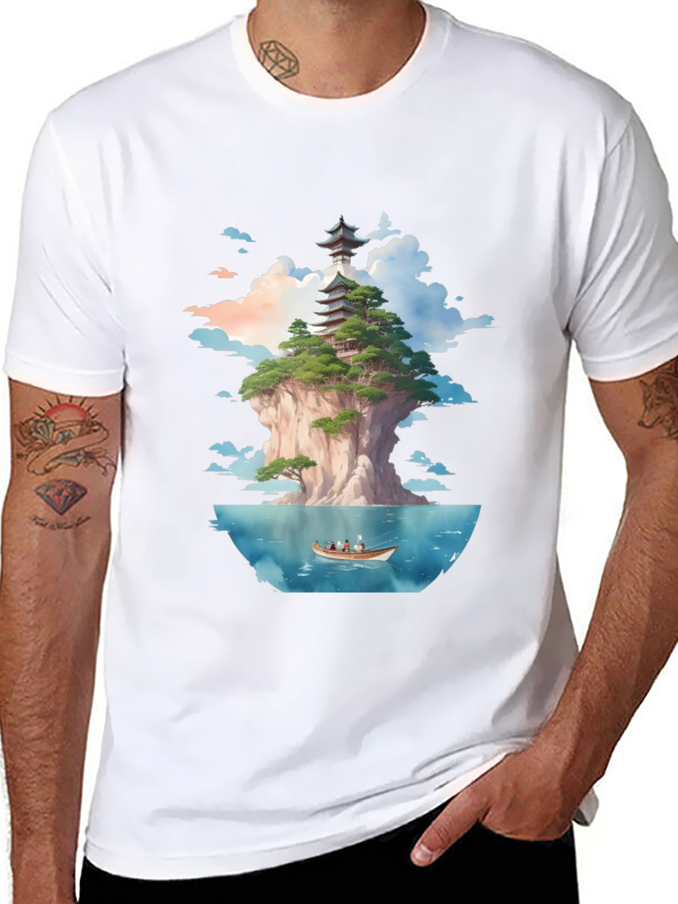 Pagoda Island Graphic Tee - Unique Design