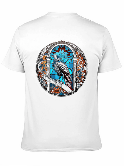 Raven Stained Glass Graphic T-Shirt - Black