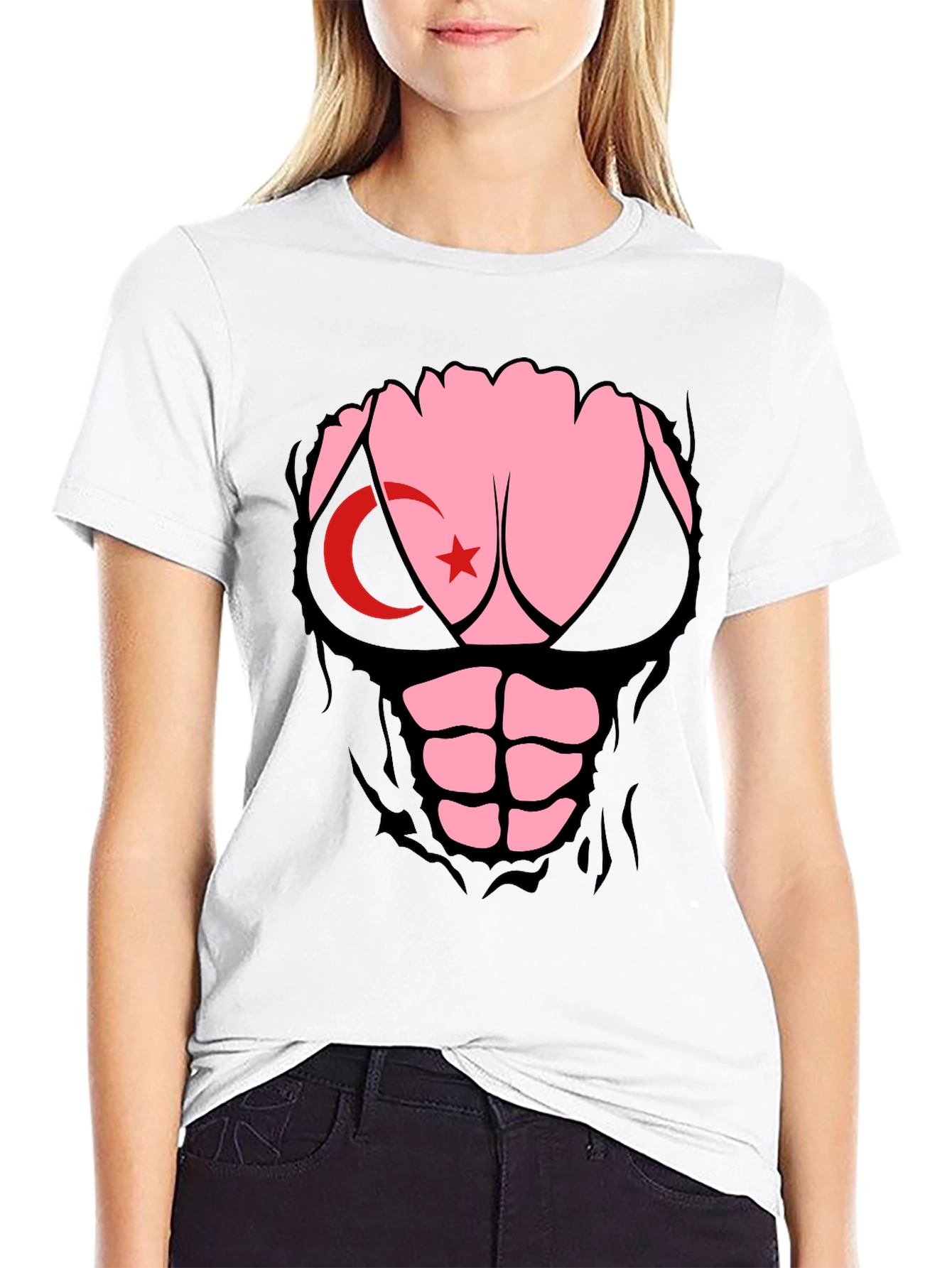 Funny Turkey Flag Ripped Muscle T-Shirt