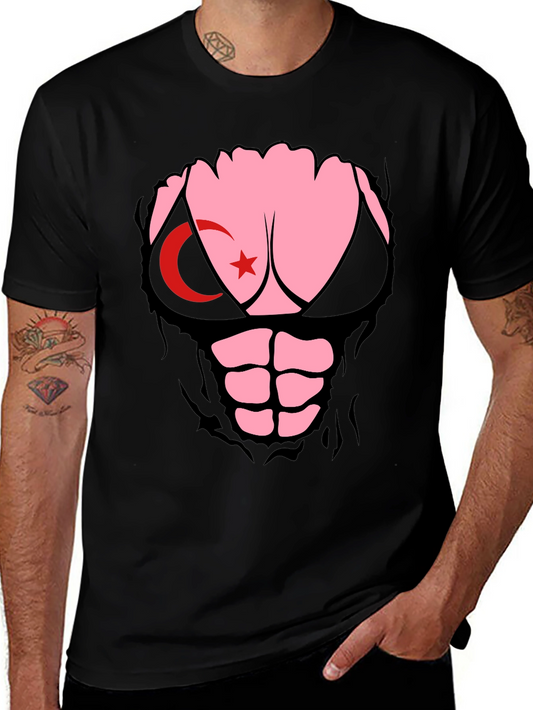 Funny Turkey Flag Ripped Muscle T-Shirt
