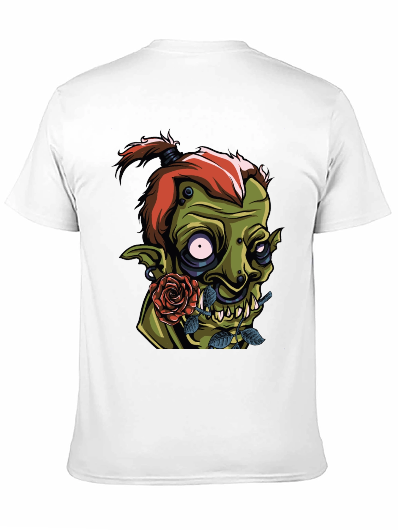 Mens Black T-Shirt - Goblin and Rose Design