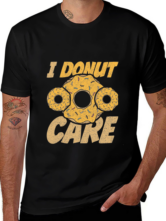 I Donut Care Black Graphic T-Shirt