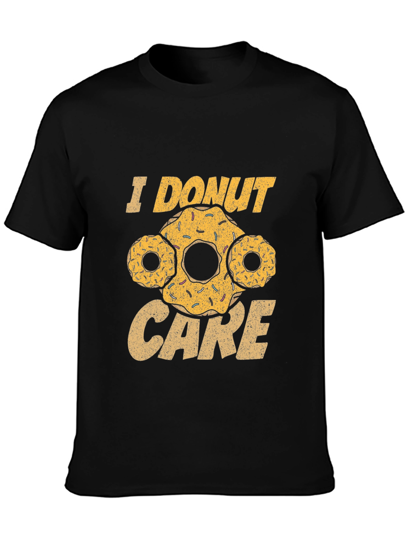 I Donut Care Black Graphic T-Shirt