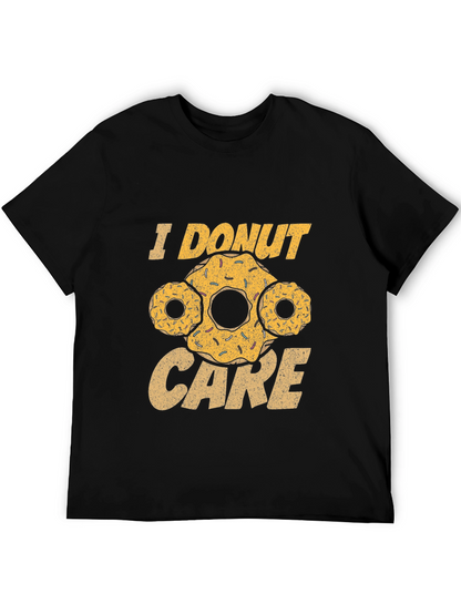 I Donut Care Black Graphic T-Shirt