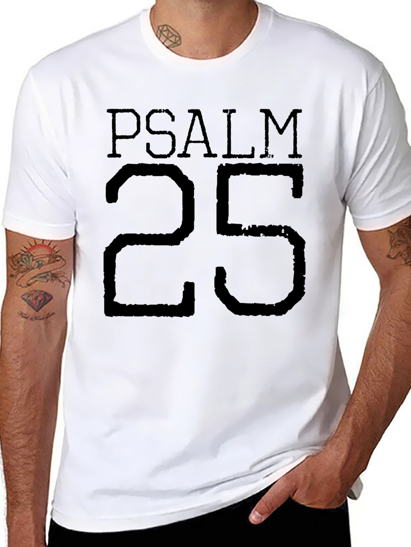 Psalm 25 T-Shirt - Religious Graphic Tee - Black