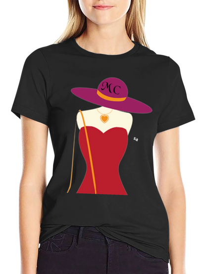 Novelty T-Shirt with Woman in Red Dress