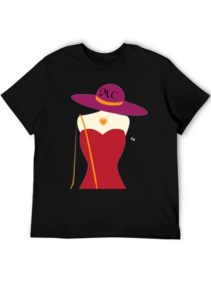 Novelty T-Shirt with Woman in Red Dress