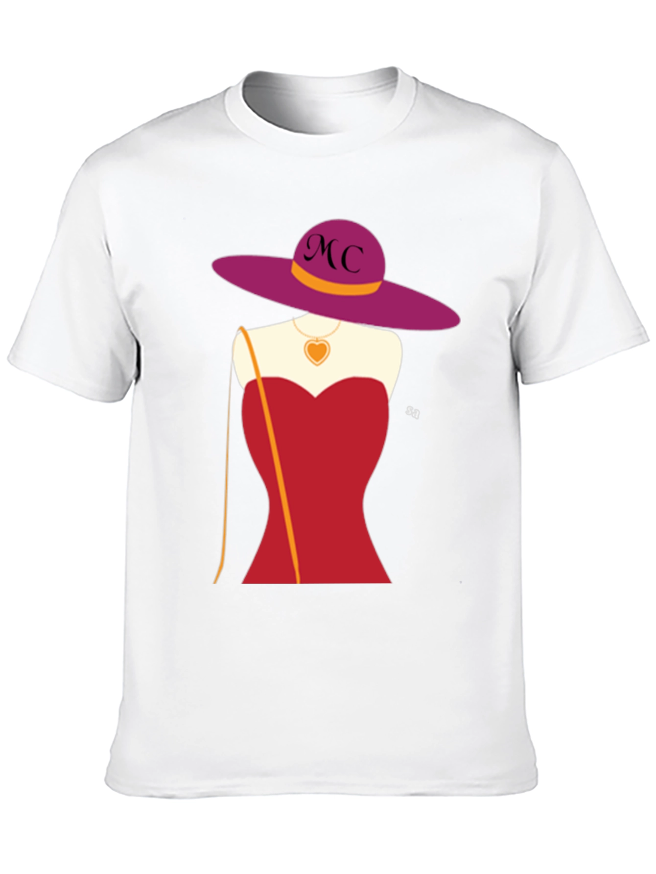 Novelty T-Shirt with Woman in Red Dress