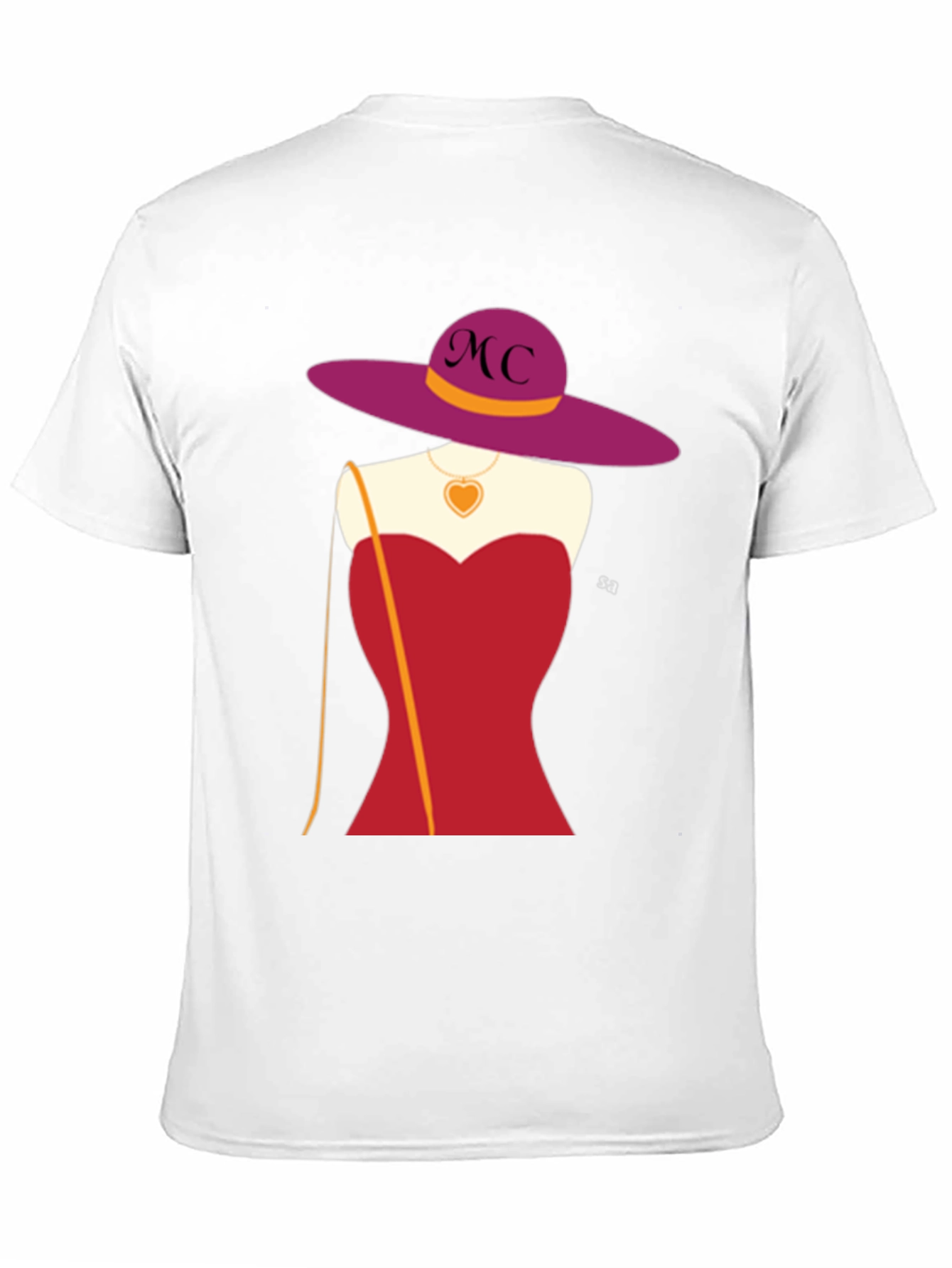 Novelty T-Shirt with Woman in Red Dress