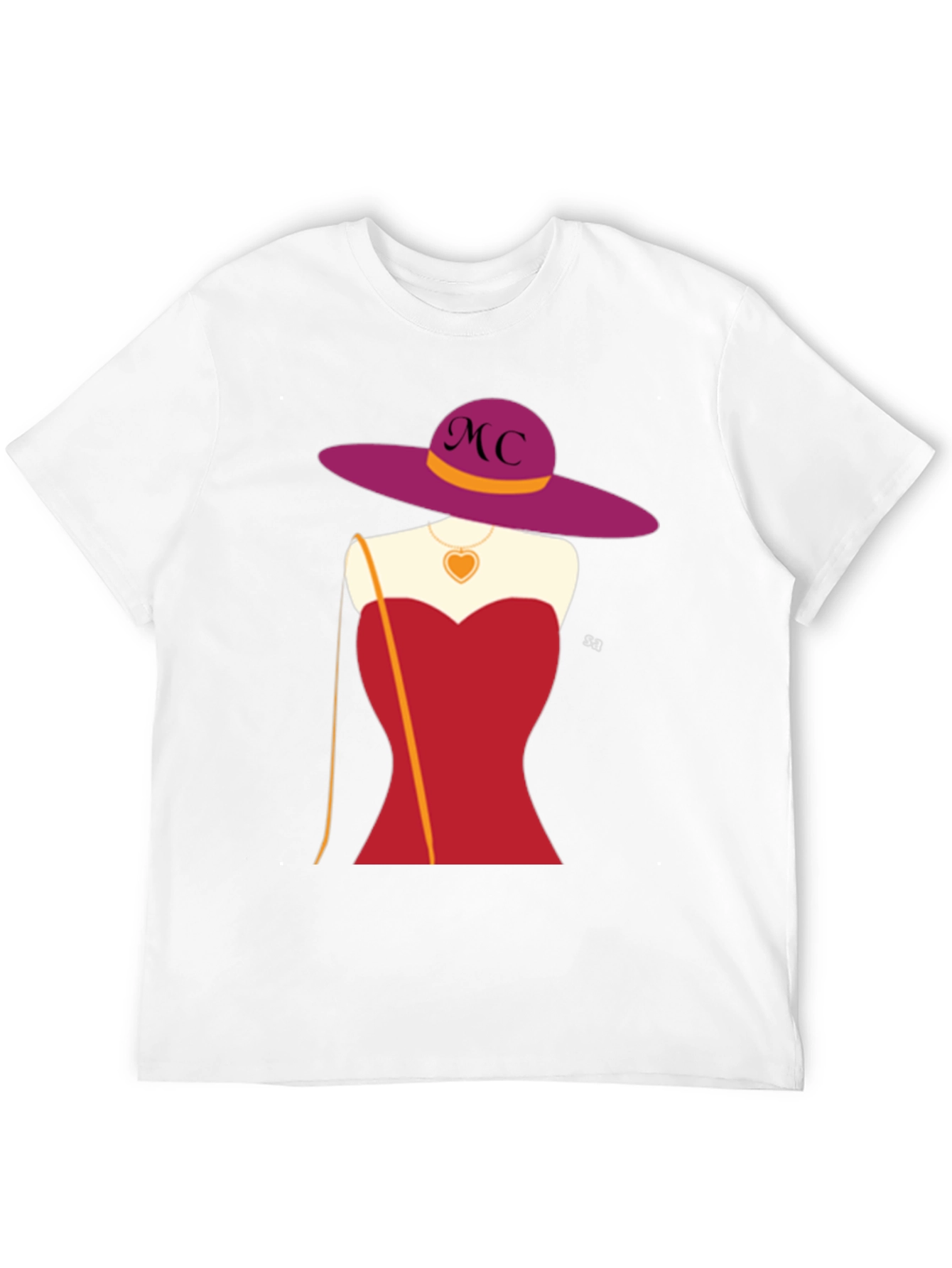 Novelty T-Shirt with Woman in Red Dress