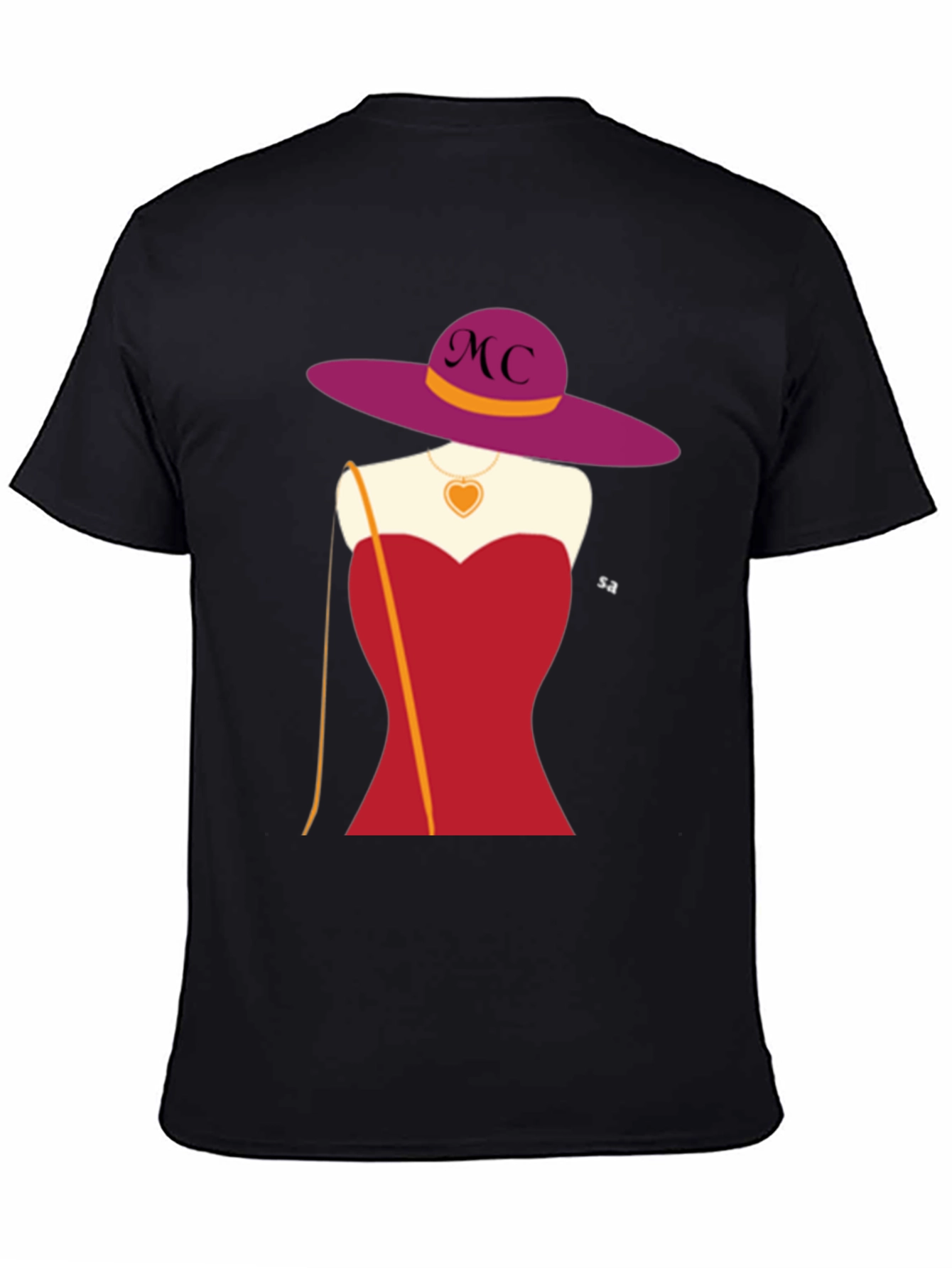 Novelty T-Shirt with Woman in Red Dress