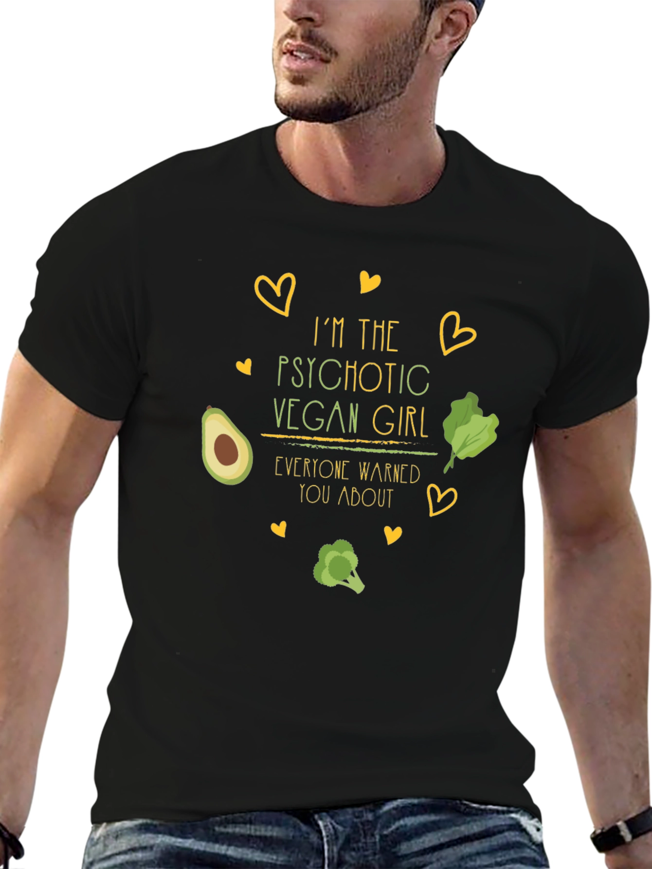 Psychotic Vegan Girl Black T-Shirt