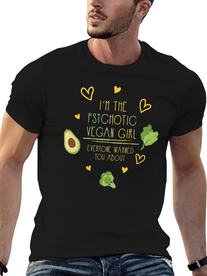 Psychotic Vegan Girl Black T-Shirt