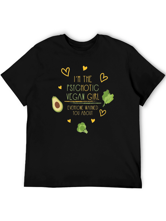 Psychotic Vegan Girl Black T-Shirt