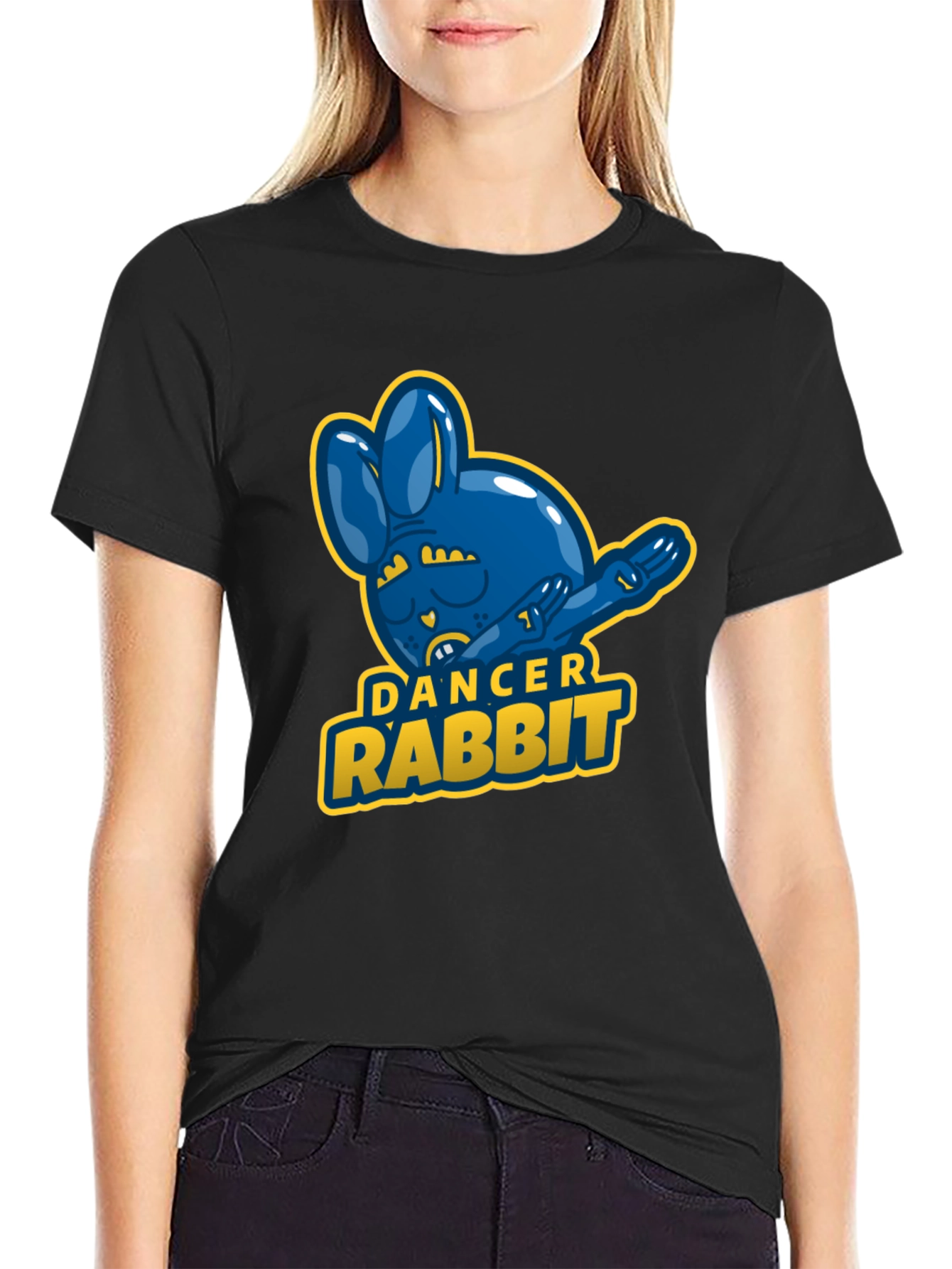 Dancer Rabbit Mens Black T-Shirt