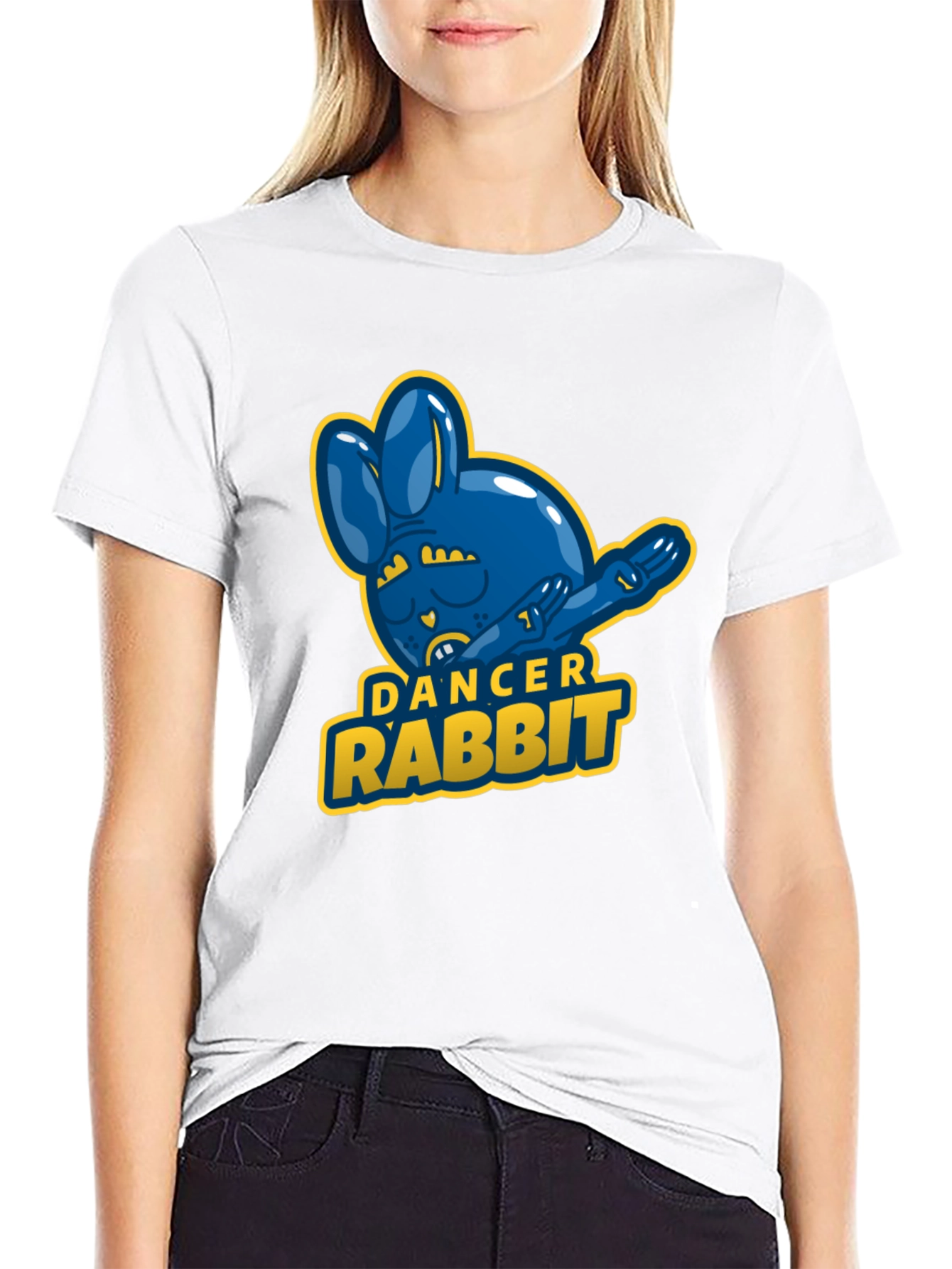 Dancer Rabbit Mens Black T-Shirt