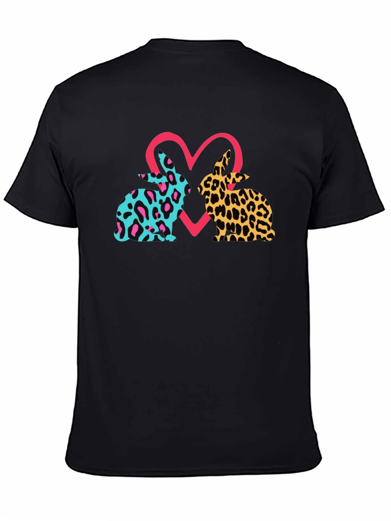 Leopard Bunny Heart Graphic Tee