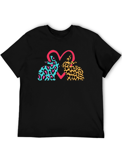 Leopard Bunny Heart Graphic Tee