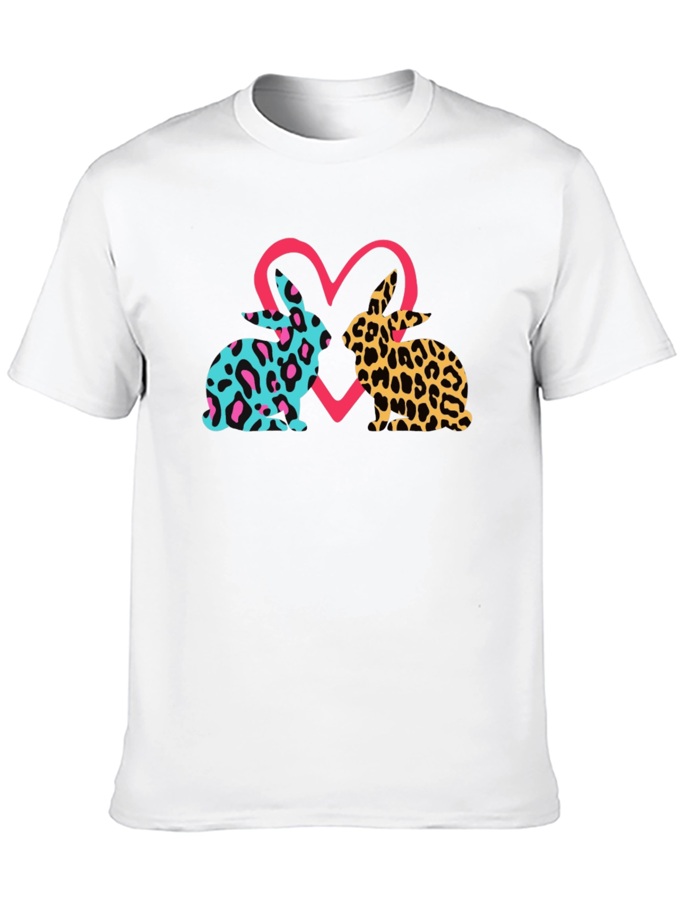 Leopard Bunny Heart Graphic Tee