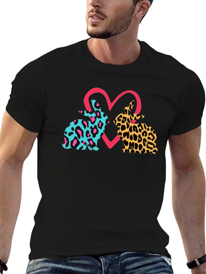 Leopard Bunny Heart Graphic Tee
