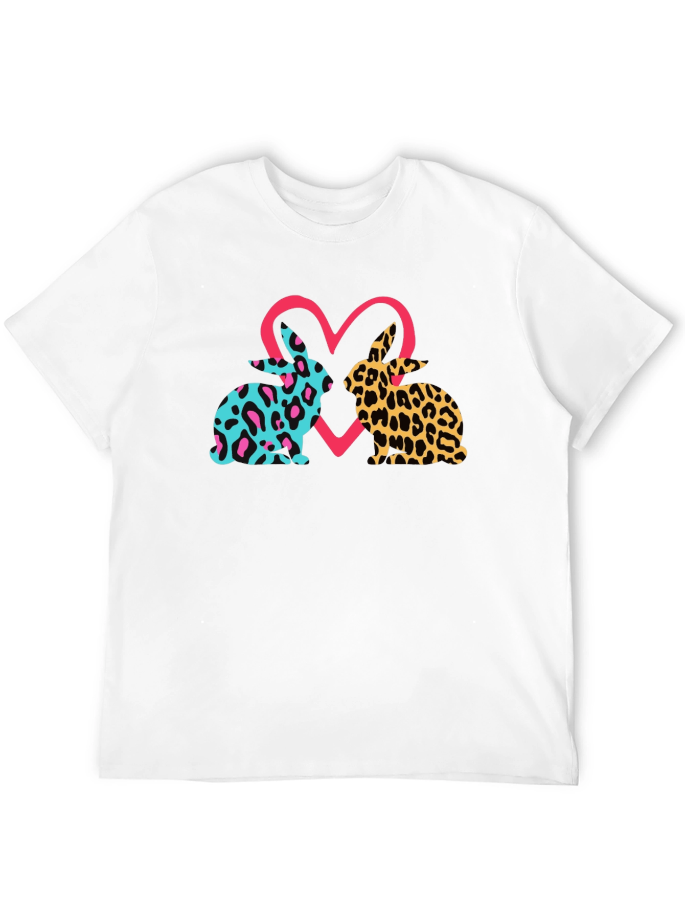 Leopard Bunny Heart Graphic Tee