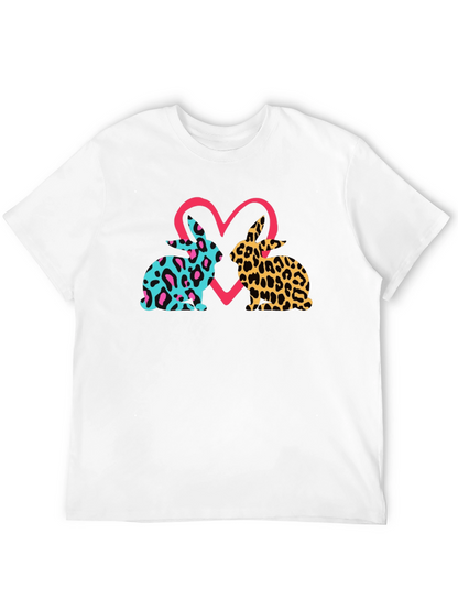 Leopard Bunny Heart Graphic Tee