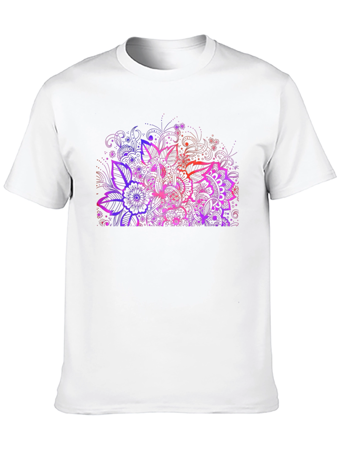 Floral Mandala Graphic Print Black T-Shirt