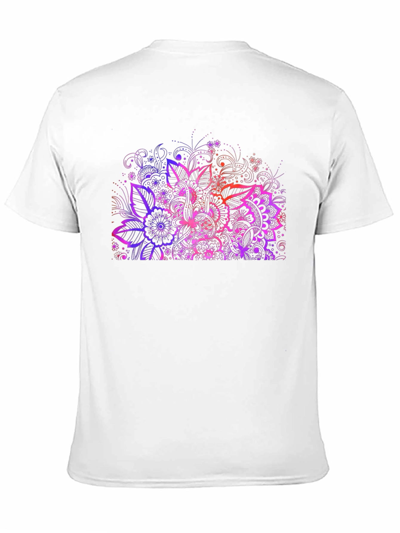 Floral Mandala Graphic Print Black T-Shirt